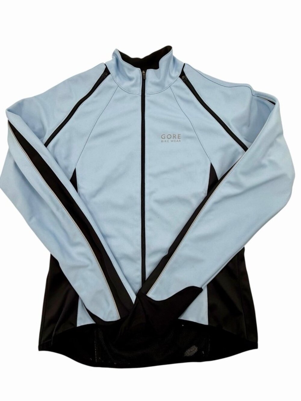 GORE BIKE WEAR Women's Baby Blue Black Windstopper Soft Shell Full Zip Jacket SM